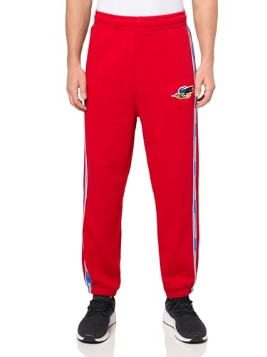 LACOSTE MEN'S HOLIDAY BRANDED BAND TRACKPANTS SIZE: MEN S-3 - RED - Brand New