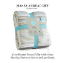 MARTHA STEWART Full/Queen Quilt Set - 3 Piece Soft WASHED - Lefferts Stripe - Brand New