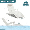 in Pool Lounge Chairs Set of 2 with Armrests HDPE Pool Chaise Loungers - White - Like New