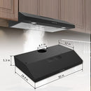 Black Range hood 30 inch 300CFM Under Cabinet Range Hood Ducted Ductless - Black - Like New