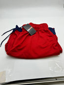 JUMP START MEN'S LIGHTWEIGHT MOISTURE WICKING MESH SHORTS - SIZE: L - RED/NAVY - Brand New