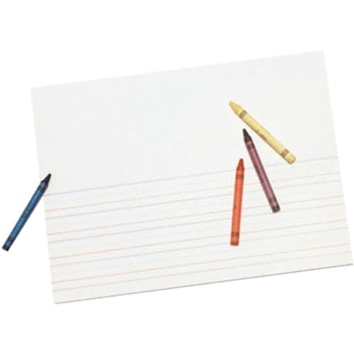 Pacon 2423 Multi-Program Picture Story Paper, 5/8-Inch Long Rule, 12 x 9, White - Brand New