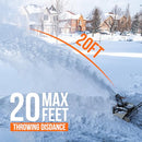 LITHELI 2X20V CORDLESS SNOW BLOWER 20 INCH 4.0AH BATTERY 002BRUSHLESS-WHITE - Like New