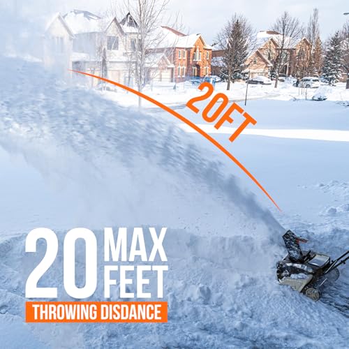 LITHELI 2X20V CORDLESS SNOW BLOWER 20 INCH 4.0AH BATTERY 002BRUSHLESS-WHITE - Like New