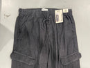 NO BOUNDARIES WOMEN'S CARGO JOGGER MID RISE - SIZE: LARGE (12-14) - WASHED BLACK - Brand New