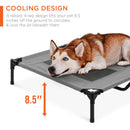 BEST CHOICE PRODUCTS 36IN RAISED COOLING PET DOG BED W/ CANOPY TRAVEL BAG - GRAY - Like New