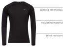 20112-00 Arctix Men's Power Base Layer Crewneck Top, Black, Large - Brand New