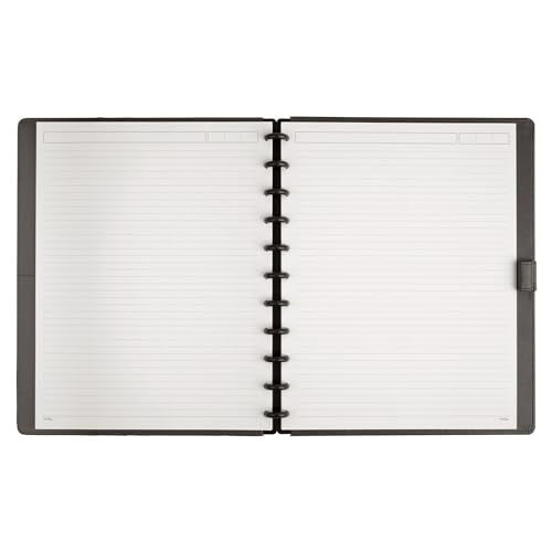 TUL® Note-Taking System Discbound Leather Cover, Letter, 60 Sheets, Gray - Like New