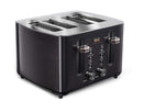 CRUX 4-SLICE TOASTER WITH EXTRA WIDE SLOTS & 6 SETTING SHADE CONTROL - BLACK - Like New