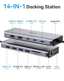 SELORE&S-GLOBAL USB C DOCKING STATION DUAL MONITOR 14 IN 1 SEUC0221 - GRAY - Like New