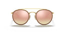 RAY-BAN RB3647N DOUBLE BRIDGE ROUND - Size 51X22 - GOLD/BROWN - Like New