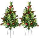 GUOOU SET OF 2 PATHWAY CHRISTMAS TREE URN FILLER, LIGHTED ARTIFICIAL - WHITE - Like New