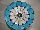 GENERIC STAINED GLASS CEILING LIGHT, 16IN - BLUE/WHITE - Like New