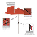 CALIFORNIA UMBRELLA 9' ROUND ALUMINUM CRANK LIFT - SUNSET - Like New