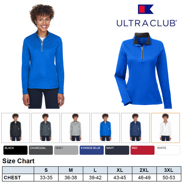 8230L UltraClub Ladies Sport Quarter-Zip Pullover New