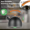 YSSOA WHISTLING STOVETOP TEA KETTLE 3.2 QUART STAINLESS STEEL TEAPOT HOT WATER - Like New