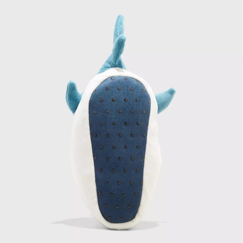 CAT & JACK KIDS' 1 PAIR KNOX SHARK LOAFER SLIPPERS BLUE SIZE L GREAT WHITE SHARK - Brand New