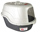NATURE'S MIRACLE OVAL HOODED LITTER BOX, WHITE - WHITE - Scratch & Dent