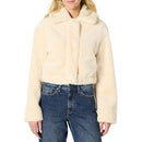 AMAZON ESSENTIALS WOMEN'S OVERSIZED CROPPED FAUX FUR JACKET - SIZE SMALL - CREAM - Like New