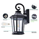 Dusk to Dawn Sensor Outdoor Wall Lantern Porch Light Exteriors 2pc Black - Brand New