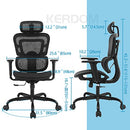 KERDOM ERGONOMIC OFFICE BREATHABLE MESH DESK GAMING CHAIR - BLACK - Like New