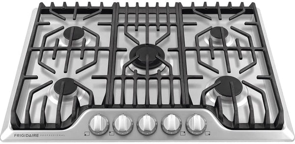 FRIGIDAIRE PROFESSIONAL 30" GAS COOKTOP 5 BURNERS LIQUID PROPANE FPGC3077RS STST Like New