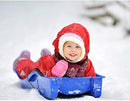 Snow Sled Kids Toboggan with Brakes & Anti-Slip Foot Panels - B07YFY2FPB - Blue - Brand New