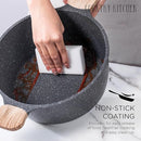 Country Kitchen Cookware Sets 6 Piece Pots Pans Handles YCAPL248 - Speckled Gray - Like New