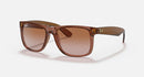 RAY-BAN JUSTIN CLASSIC SUNGLASSES, BROWN LENSES, 6594-13 50-16-145-2N - Like New