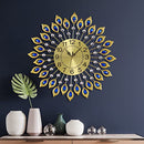 JUGV 21.2 Inch Gold Large Wall Clocks for Living Room Decor - GOLD/BLUE - Like New