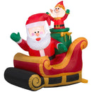 GEMMY INFLATABLE SANTA WITH SLEIGH - MULTI - Like New