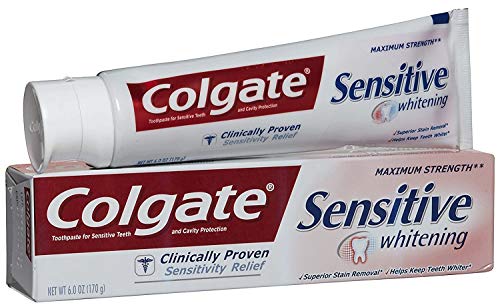 COLGATE SENSITIVE MAXIMUM STRENGTH SENSITIVE WHITENING 6 OZ - WHITE - Brand New