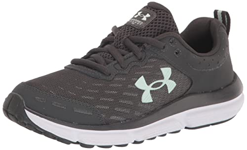 UNDER ARMOUR WOMEN'S CHARGED ASSERT 10 JET FOAM SIZE: W7.5 - GRAY/JET GRAY/AQUA - Like New