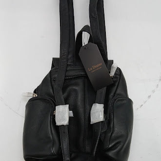 LE DONNE LEATHER WOMEN'S MULTI POCKET BACKPACK - BLACK - Brand New