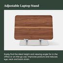 BRANCH ADJUSTABLE LAPTOP STAND PORTABLE WOODEN LAPTOP RISER CUSTOMIZABLE WALNUT - Like New