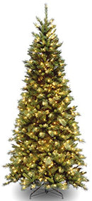 NATIONAL TREE COMPANY PRE-LIT ARTIFICIAL SLIM CHRISTMAS TREE 7.5FT - GREEN - Like New