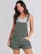 ANRABESS OVERALL WOMEN SUMMER LOOSE FIT SHORTS DENIM ROMPER S - ARMY GREEN Like New