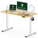 FLEXISPOT ELECTRIC STANDING DESK 48"X24" HEIGHT ADJUSTMENT (WHITE + MAPLE TOP) - Like New