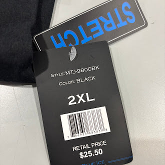 BLUE ICE PLAIN SHORT SLEEVE T-SHIRT - SIZE: MEN 2XL - BLACK - Brand New