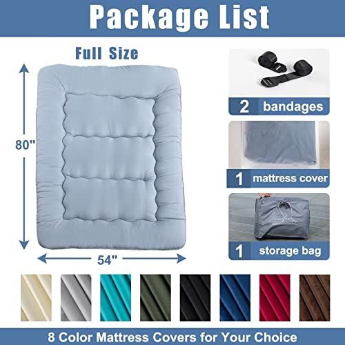 NATSUKAGE THICKEN SLEEPING MATTRESS FOLDING FULL - GRAY MATTRESS/WHITE COVER - Like New