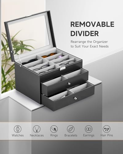 CO-Z 24 COMPARTMENT SUNGLASSES ORGANIZER - BLACK - Like New