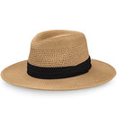 Ocdeput Womens UPF50 Foldable Summer Straw Hat Wide Brim Fedora Beige/Tan M - Brand New