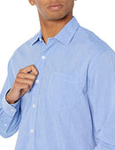 AMAZON ESSENTIALS LONG-SLEEVE CASUAL POPLIN SHIRT MEN XX-LARGE FRENCH BLUE - Brand New