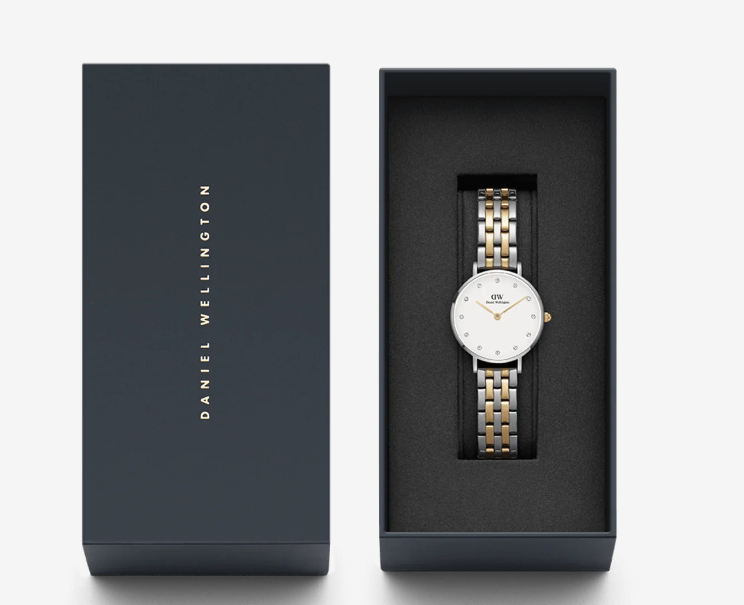 DANIEL WELLINGTON PETITE LUMINE 5-LINK TWO-TONE - SILVER/GOLD - Like New