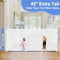 BETERTEK 42" TALL X 115" EXTRA WIDE BABY GATE RETRACTABLE BABY GATES - WHITE - Like New