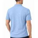 JAMES TAILOR MEN'S SHORT SLEEVE KNIT BUTTON DOWN SHIRT - SIZE: 3XL - LIGHT BLUE - Like New