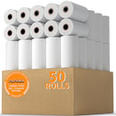 PAPRMA 2 1/4" X 50' THERMAL RECEIPT PAPER, 50 Rolls, 2.25"x50ft TP-2050 - WHITE - Brand New