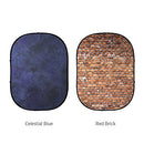 Fovitec Reversible Blue Red Brick Double-Sided Muslin Pop-Up Backdrop 5' x 6.5' - Brand New
