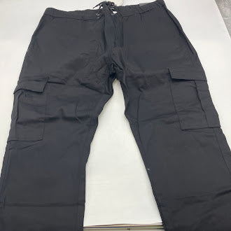 JUMP START MENS JOGGER JOG STRETCH CARGO PANTS - SIZE: MEN L - BLACK - Brand New