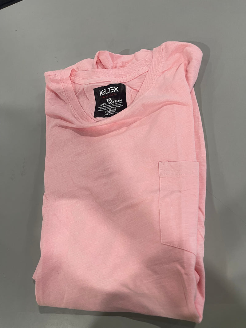 KELTEX T-SHIRT 100% COTTON - SIZE: MEN 2XL WOMEN 2XL - PINK - Like New